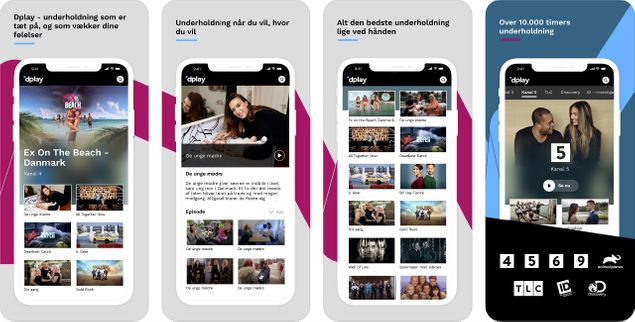 Streaming-appen Dplay med Discovery's 13 kanaler, som den vises i Apples App Store. For at få vist billedet herover større, så klik på det. 